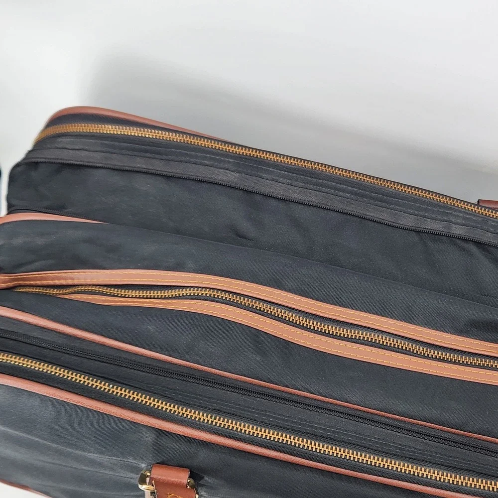 Vintage Lark Travel Bag Set Duffel Weekender Carry On Retro Stripe Luggage